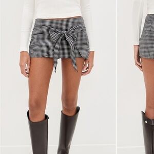 Lioness Black and White Gingham Kensington Mini Skirt